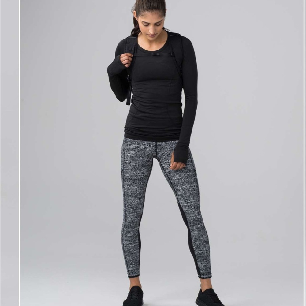 lululemon athletica Black and Gray Leggings size 4